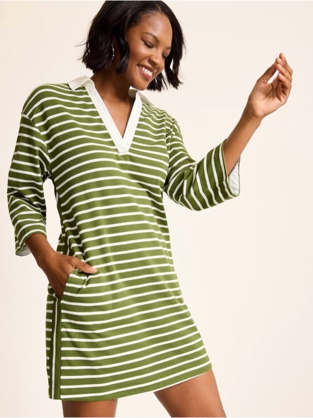 TOMMY BAHAMA Jovanna Stripe 3/4-Sleeve Dress